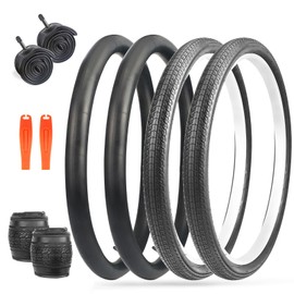 BALINGE 26 x 1.75 Bike tire 2 Pack 26 Kids Moutain Folding Replacement Tires Fits Most Bikes,BMX Tires 26 inch,Black - 2 Tires 2 Tubes 2 Levers