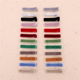 24PCS Fully Lined Hair Clips in Fringe Bangs for Baby Girls Women Cotton Linen Alligator Hair Barrettes Clips Toddler Kids Mom Hair Accessories (Velvet 24 PCS)