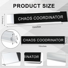 CHAOS COORDINATOR Novelty Desk Sign, Funny Desk Signs for Office, Novelty Nameplate Office Decor Black Desk Plaque for Women Men Coworker Gift Office Home Desk Supply Accessories