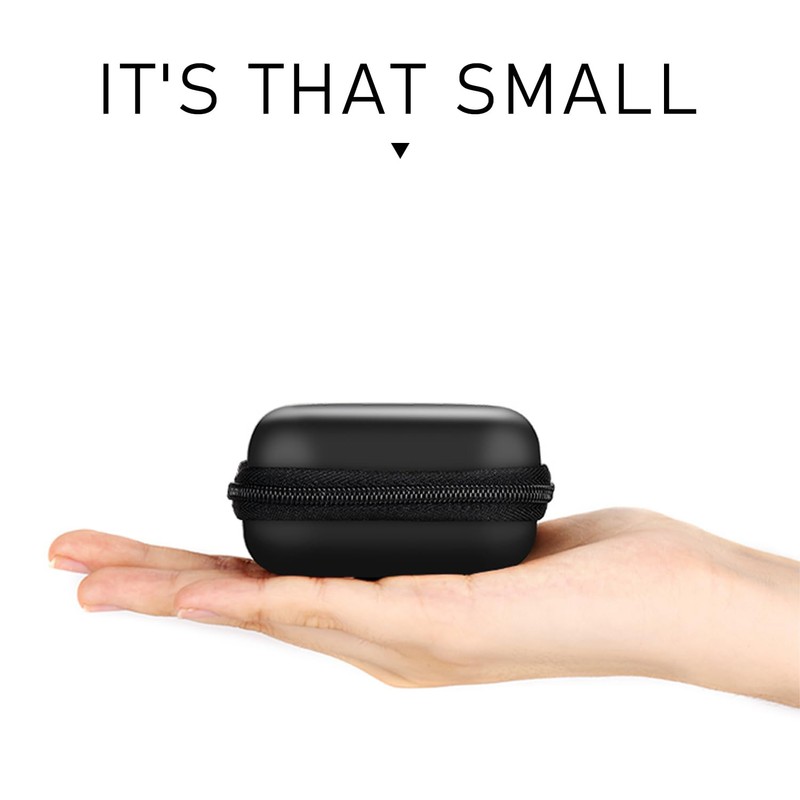 1 x Black Hard Headphone Box with 2 Black Cable