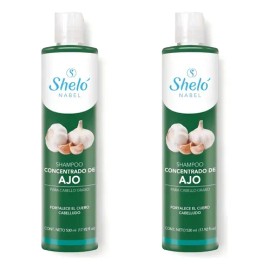 2 Pzas Shampoo Concentrado Ajo Sheló Cabello Graso Fortalece