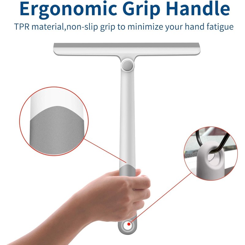 WONDAY Shower Squeegee for Shower Doors Windows(2 Pack, Grey+Blue)