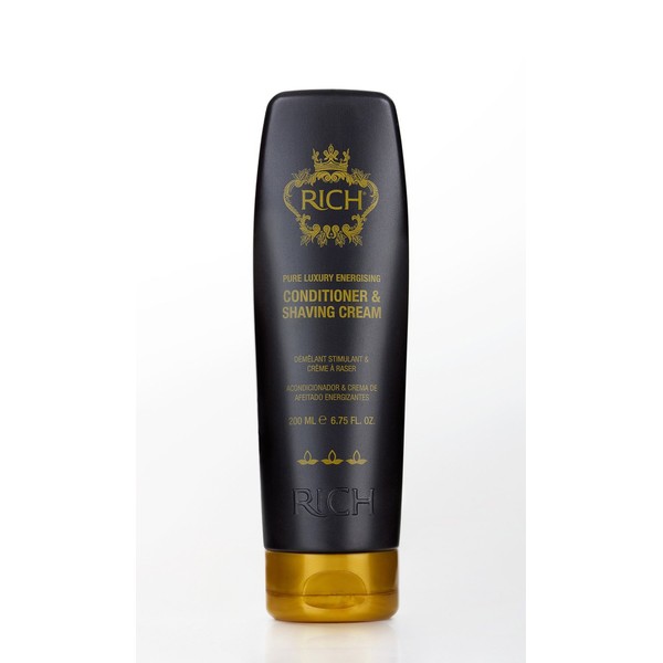 RICH Hair Care Pure Luxury Energizing Conditioner and Shaving Cream, 6.75 oz.