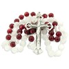 Catholic Divine Mercy Rosary Chaplet with White and Red Beads