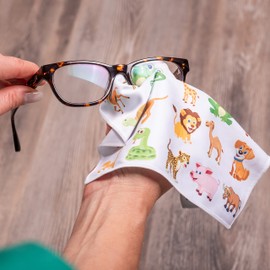 Microfibre Cloths Pack of 2 – Glasses Cleaning Cloths with Motif
