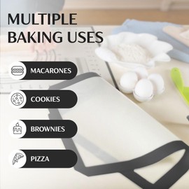 2 Pack Extra Large Silicone Baking Mat (19'x27') with Measurement Indicators, Non-Slip Surface, and Pastry Mat Sheet for Dough Rolling - Perfect for Creating Cookies, Macarons, and Bread