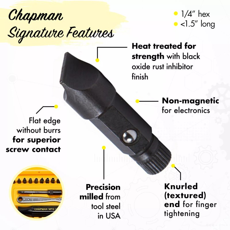 Chapman 8900 ORANGE Screwdriver Set Std. Kit + slotted bits