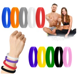50 Pzas Solo Fiesta Pulseras De Silicón Eventos Colores Neón