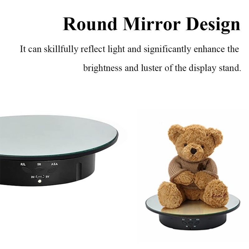 Electric Rotating Turntable for Photography, Adjustable Motorized Rotating Stand Display