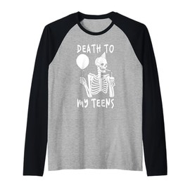 Funny Death To My Teens R.I.P Turning Twenties 20th Birthday Raglan Baseball Tee