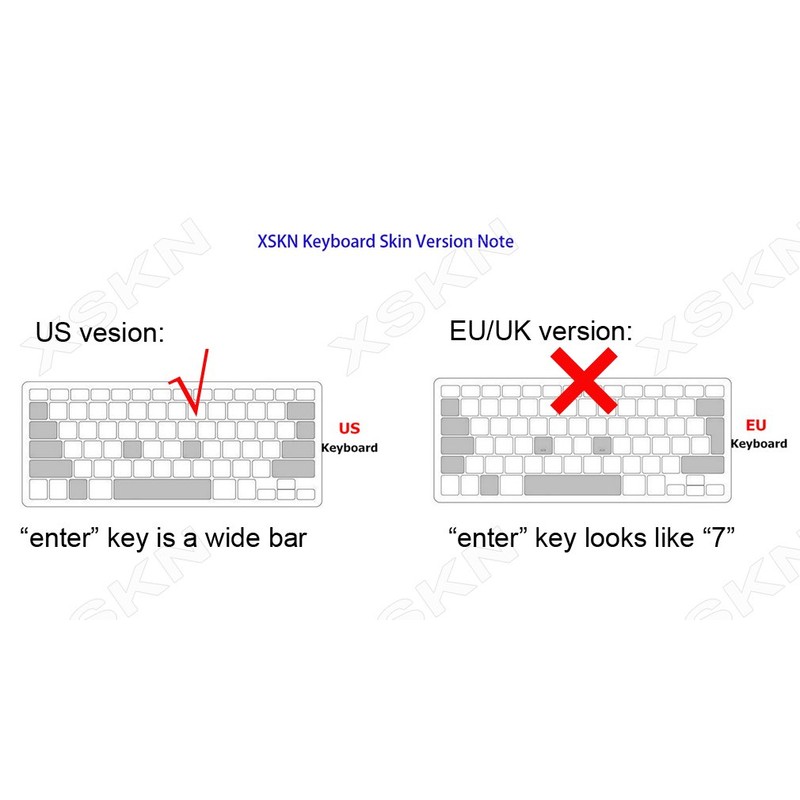 XSKN Hebrew Silicone Keyboard Cover Skin for 2015 and Earlier