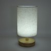 LED Bedside Lamp Touch Control Wood Nightstand Lamp Desk Cabinet