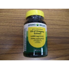 Spring Valley Mediterranean Oil of Oregano Extract 60 Softgels 2000 mg Exp 10/27