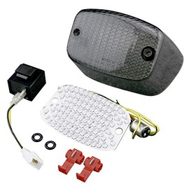 Mallofusa Motorcycle Integrated Taillight LED Brake Tail Light Compatible for Yamaha Vmax 1985-2007/ Virago 700 750 1981-1996/ Virago 1000 1986-2007/ Virago 1100 1995-2007 Smoke Lens