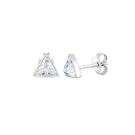 Elli Women's Stud Earrings 925 Sterling Silver Zirconia, Silver, Cubic Zirconia