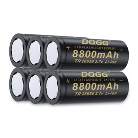 BENKIA 26650 Rechargeable Battery 8800mAh 3.7Volt High Capacity 26650 Batteries Rechargeable 6 Pack for Headlamp Flashlight