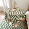 Checkerboard Tablecloth, Checkered Tassel Tablecloth Cotton Vintage Grid Simple Practical