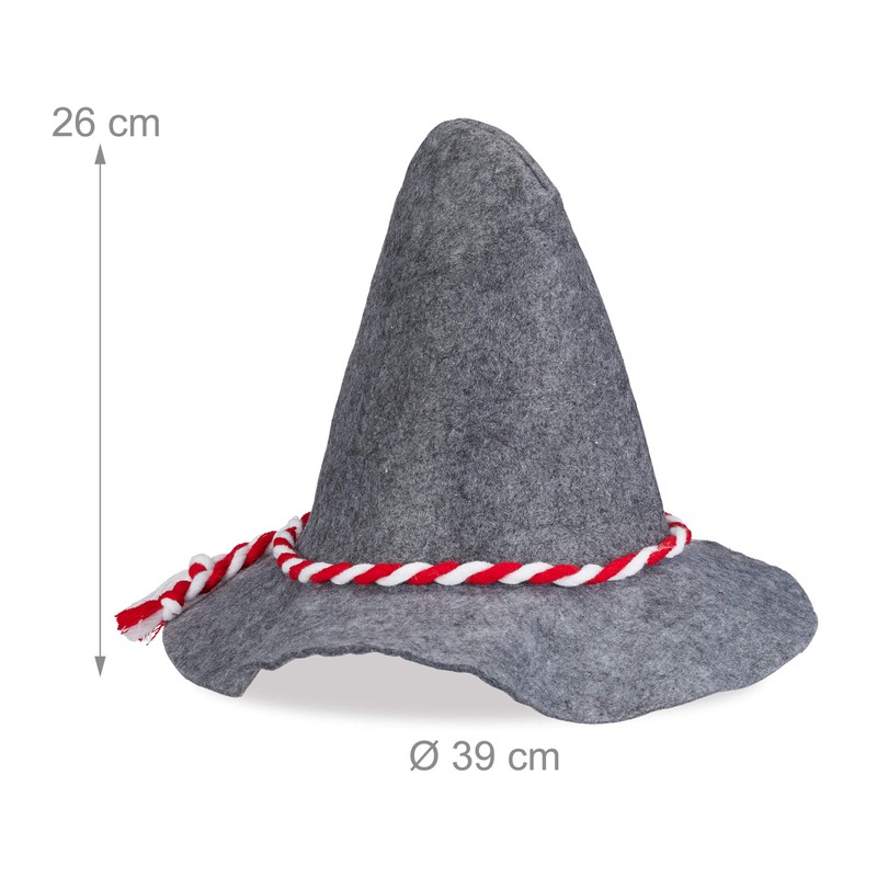 Relaxdays 10026105 Red and White Cord, Felt Hat, & Men,