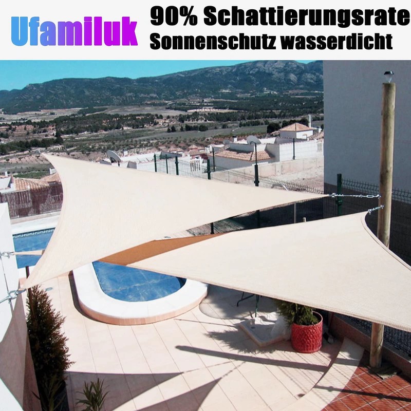Waterproof Awning, Rectangular, 1.5 x 2 m, Sun Sail, Balcony