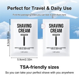 Travel Shaving Cream Bulk for Men 8ml/0.28fl oz,Disposable Shaving Cream in Bulk Individual Travel Shave Cream for Hotel Homeless Charity Home Nursing(Unscented,Pack of 100)