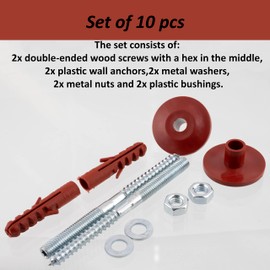 AERZETIX - C65160 - Set Wall Mounting for Hanging Washbasin Sanitary Screw M8 x 110 mm - Threaded Bolt - Dowel Diameter 10 x 50 mm - Set Mounting Set for Sink Fixing Work Plumbing