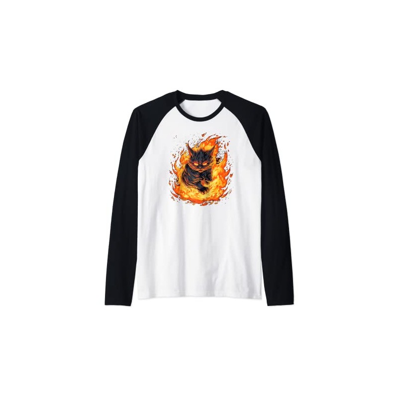 Burning devil Hellcat Raglan Baseball Tee