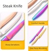 Keiwhsly Serrated Steak Knives Set of 8, Stainless Steel 8.7