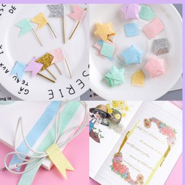 Aoktorkit 6 Rolls Glitter Washi Tape 12mm*2m Sparkling Decorative Tapes Colored Masking Tape for DIY Crafts Wrapping