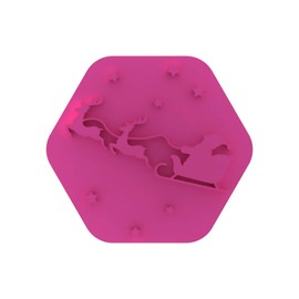 LissieLou Santa's Sleigh Cookie Stamp Christmas Theme Icing Fondant Embosser - Light Pink