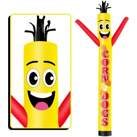 Hot Dog Theme Inflatable Weird Wave Dancer Tube Man Outdoor Advertising Promotion Air DancerColor: corn dog, Size: 6ft