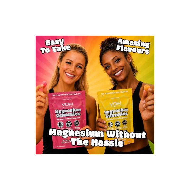 VOW Nutrition Magnesium Citrate Gummies, 300mg with Vitamin B6, Energy