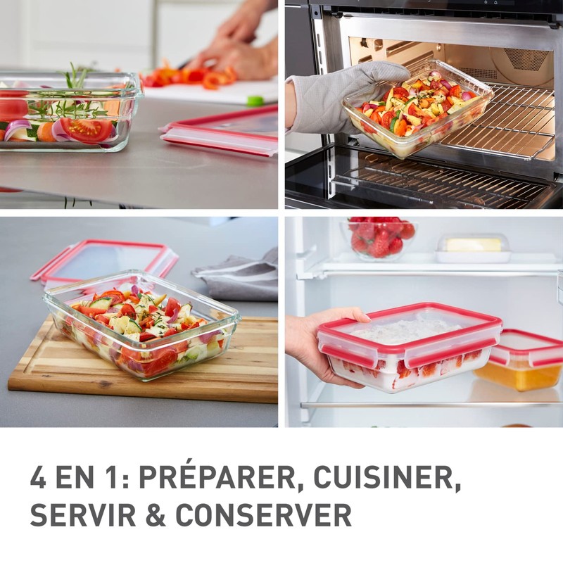Tefal Masterseal Fresh Glass 0.45 Litre Rectangular Food Storage Container
