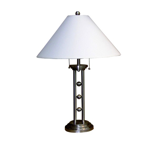 ORE International 6231SN Metal Table Lamp, Silvertone