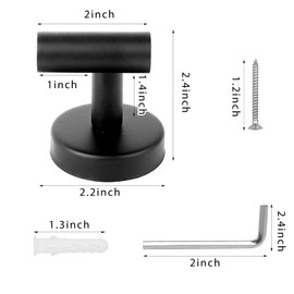 KissDate 4 Pack Towel Hooks, Wall Coat Hook Bathroom Matte Black Robe Hook SUS 304 Stainless Steel Heavy Duty Door Hanger Clothes Cabinet Closet Sponges Hook Shower Robe Hand Hooks for Bathroom