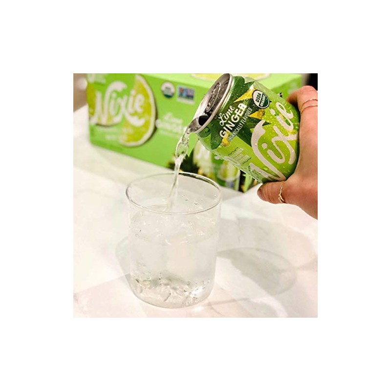 Nixie Sparkling Water Organic Lime Ginger Sparkling Water 8 Pack,