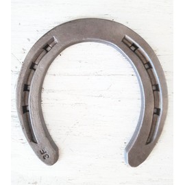 The Heritage Forge Steel Horseshoes Set for Horses, Crafts, Decorations and Backyard Games - Size 0 - R3-F - Sand Blasted 1 Shoe