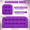 3 Pack Wicker Cushion Waterproof Tufted Patio Furniture,Purple