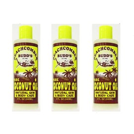 Value Pack Hawaiian Beachcomber Budd Pure Coconut Oil 8 oz. Scented- 3-Pack
