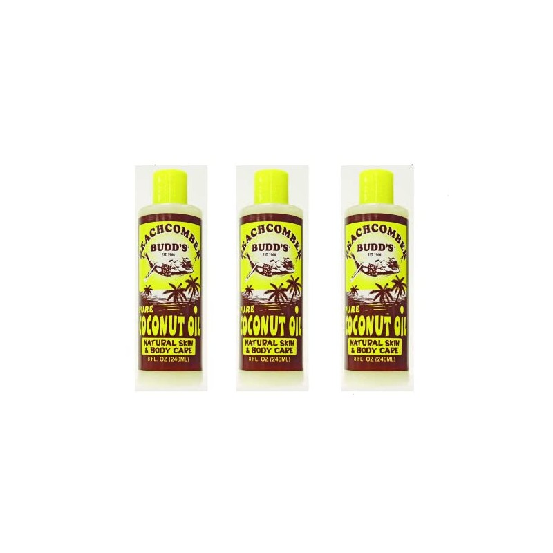 Value Pack Hawaiian Beachcomber Budd Pure Coconut Oil 8 oz.