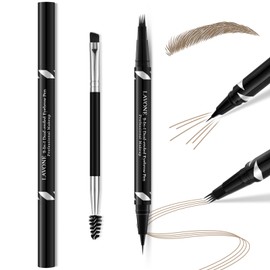 Eyebrow Pen,2-IN-1 Dual-ended Waterproof Eyebrow Pencil,with 4 Tip Microblading Eyebrow Pen and Ultra-Precise Brow Pencil,Dual-ended Eyebrow Brush,Eyebrows Makeup for Natural Looking-Taupe