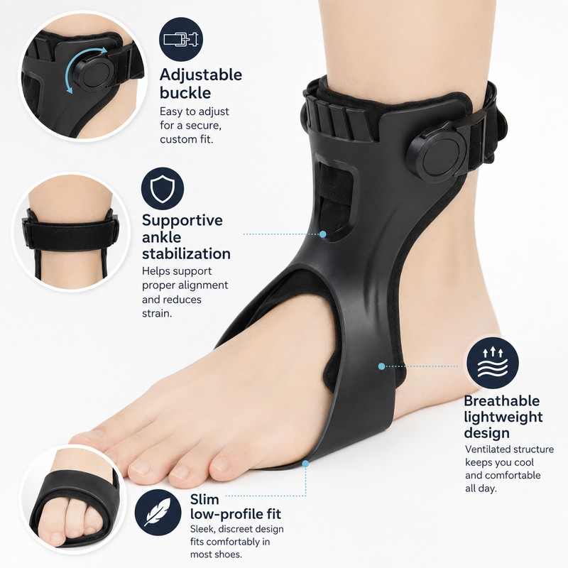 AFO Foot Drop Brace for Walking Support – Adjustable Breathable