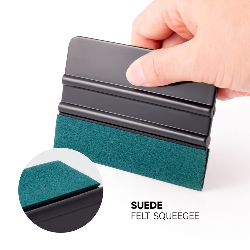 FOSHIO Vinyl Wrap Squeegee 4 Inch with Micro Fiber Suede