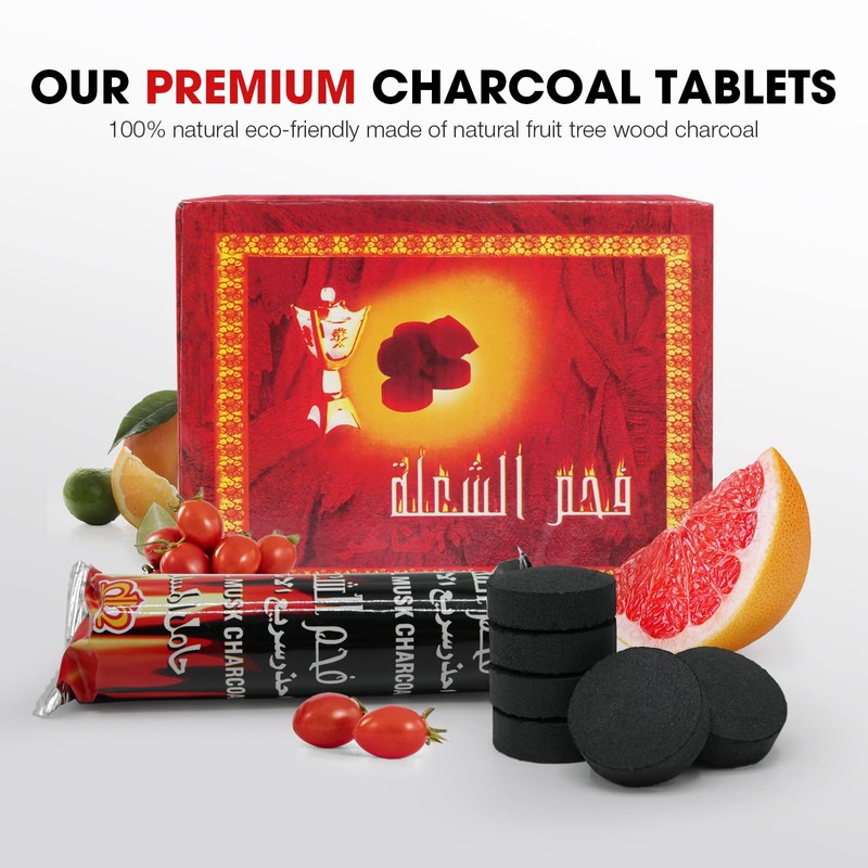 MEKER Quick Light Charcoal Briquettes, Charcoal Disk Lights, 33 mm