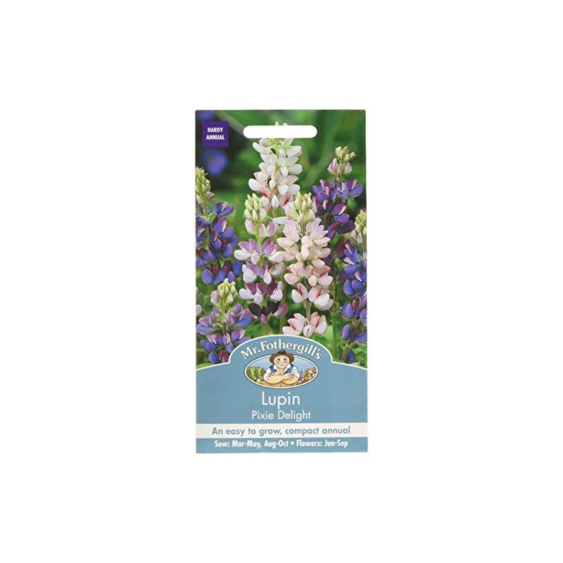 Mr. Fothergill's Lupin Pixie Delight Flower Seeds, white/pink/blue