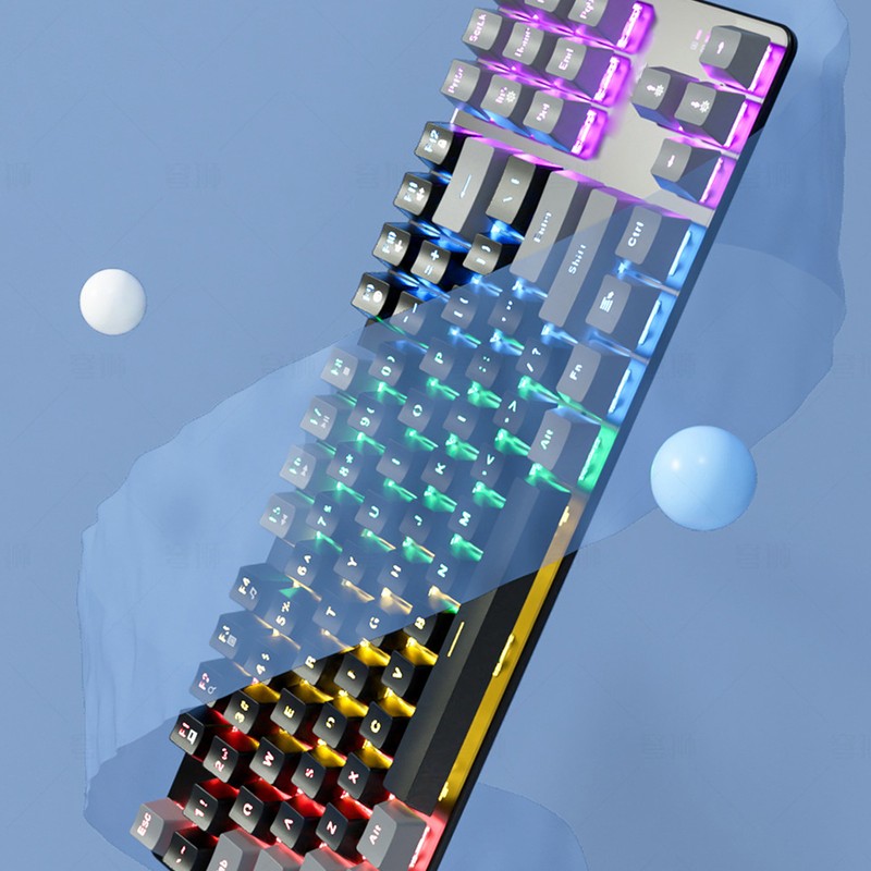 87 Key Mechanical Keyboard RGB Backlight Blue Switch Quick Response