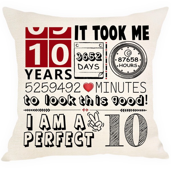Aocaso 10th Birthday Gifts for Girls Boys Teen Birthday Cushion