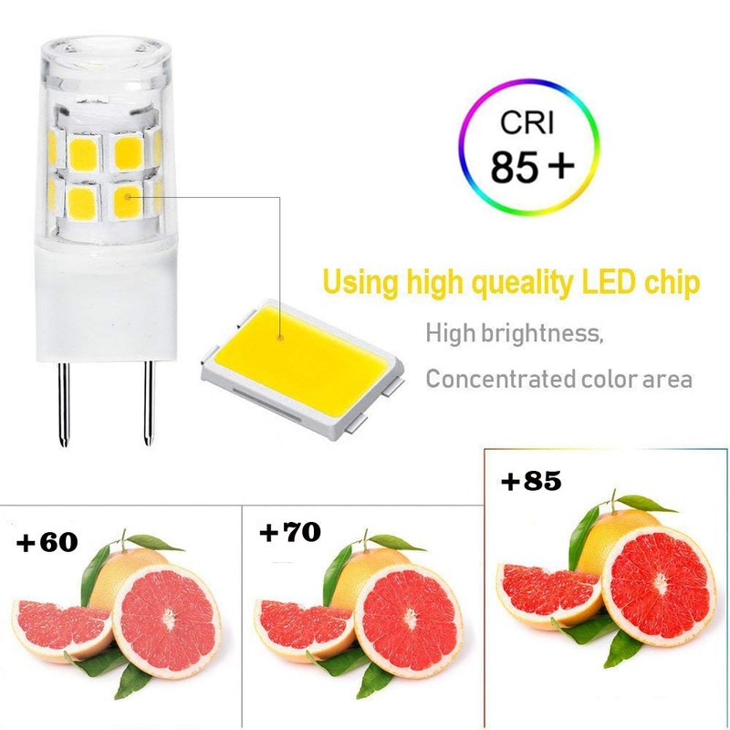 5-Pack GY8.6 G8 LED Bulb 3W, 120V 30W Halogen Replacement