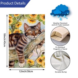 YBTLhome Cat Spring And Summer Garden Flags Double-Sided Print Home Decor, Outside Decor, Yard Decor, Garden Decor, Holiday Decor(No Flagpole) 12 * 18in/30 * 45cm