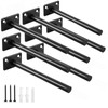 8 Pcs 6" Black Solid Steel Floating Shelf Bracket Blind