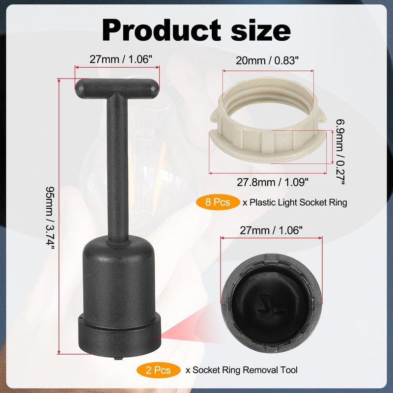 PATIKIL G9 Light Socket Rings Kit, Lamp Shade Holder Adapter